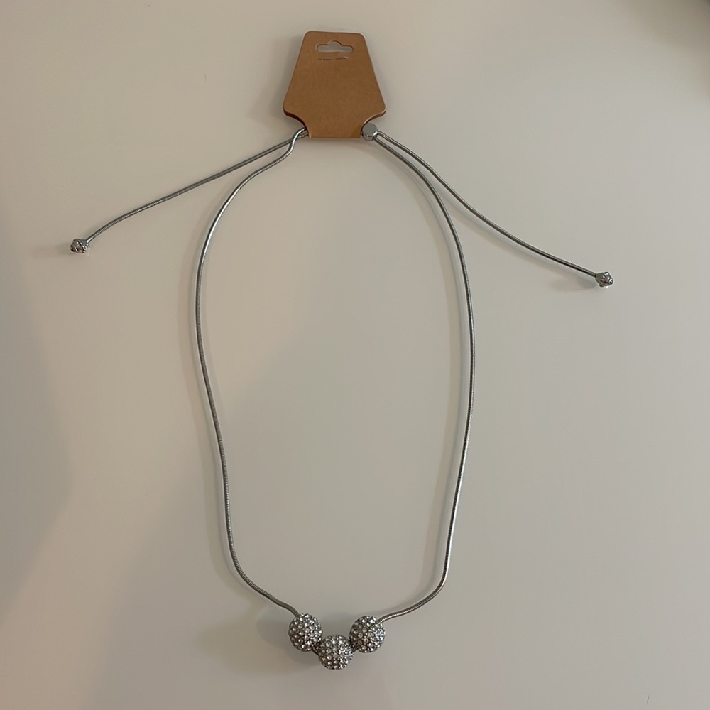 Chico’s Convertible Silvertone Fireball Necklace - Picture 11 of 11